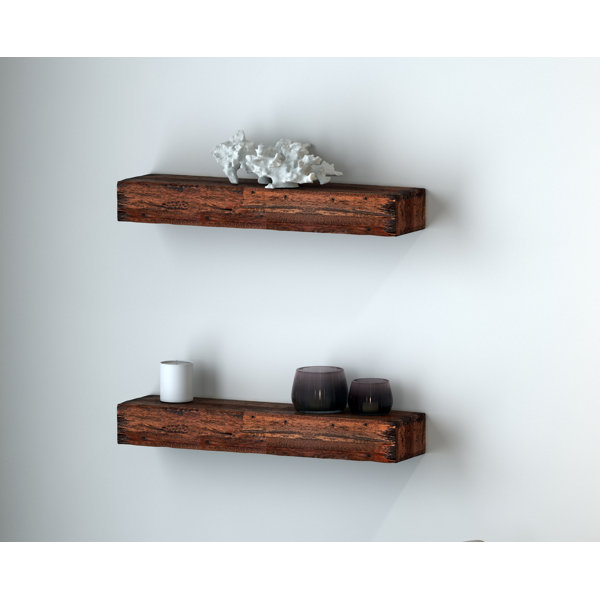 Loon Peak® 2 Piece Acacia Solid Wood Floating Shelf & Reviews Wayfair.ca
